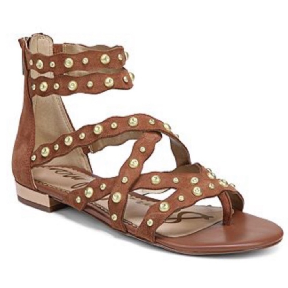 Studded Brown Gladiator Sandals